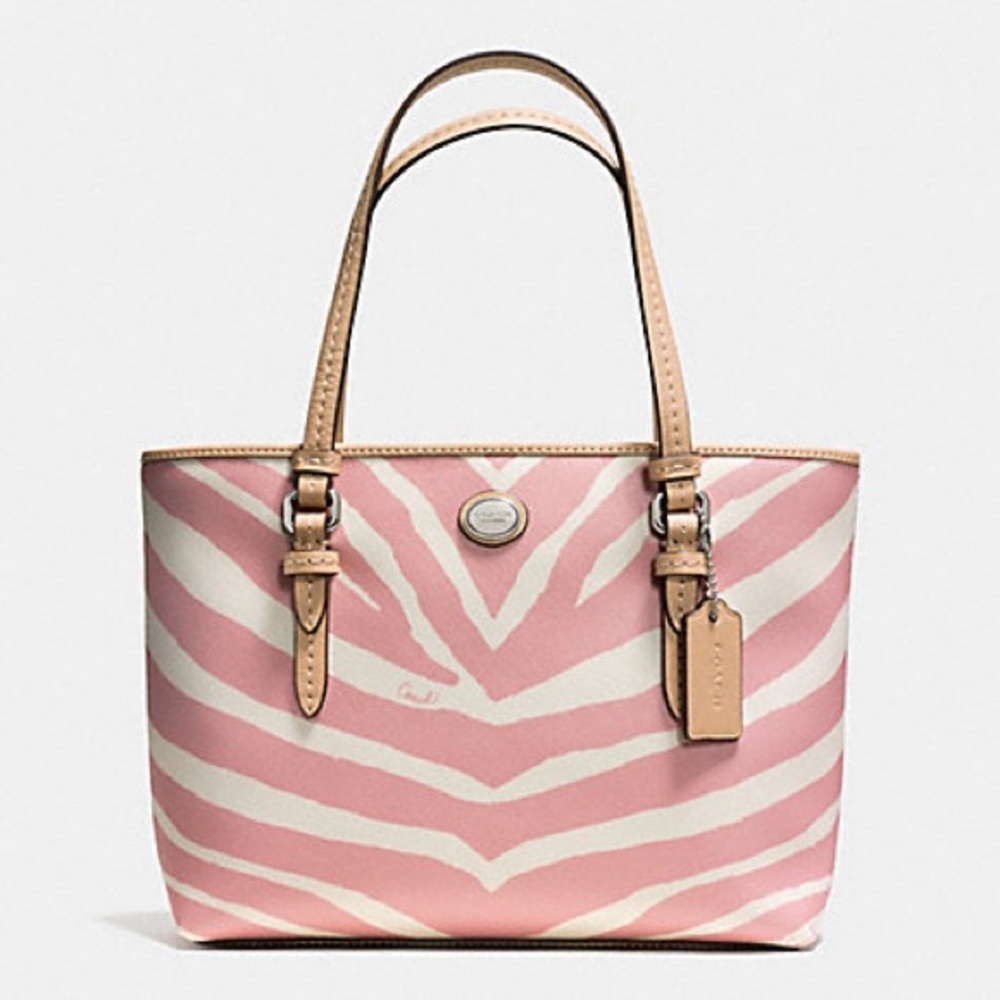 Coach Peyton Zebra Print Top Handle Small Tote (F52532)